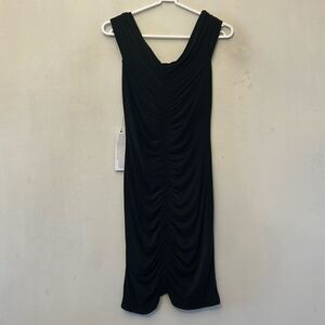Topshop black sleeveless ruched lined dress Size 8 New